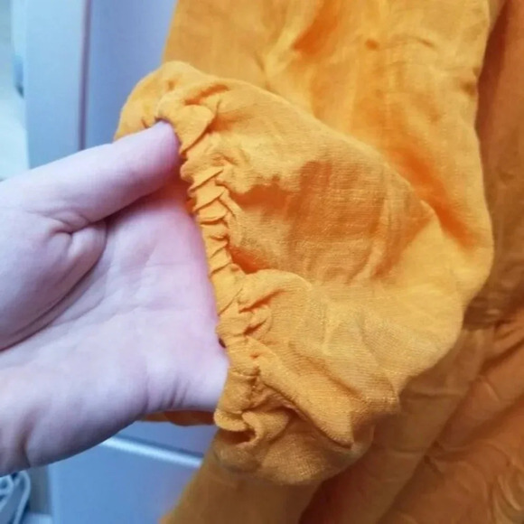 Anthropologie Moulinette Soeurs Carina Puff Sleeve Orange Dress M - Picture 9 of 15